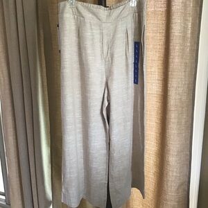 Ella Moss Women’s Linen Pants Size L in a cream color  wide leg